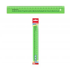 Линейка пластиковая 20 см Neon с английским алфавитом, зеленая 55496 ErichKrause