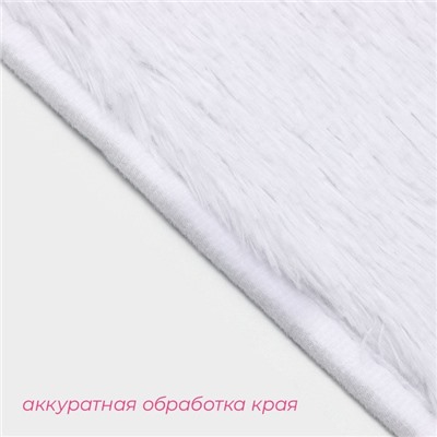 Набор ковриков для ванной и туалета Доляна «Пушистик», 2 шт, 38×40 см, 40×60 см, цвет белый