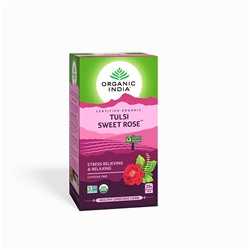 Organic India Tulsi Sweet Rose Tea /Органик Индия чай из сладкой розы и Тулси, 25 Чайные пакетиков