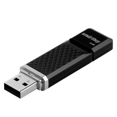 Флэш накопитель USB  4 Гб Smart Buy Quartz (black)