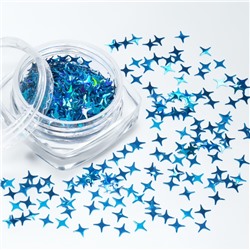 Пайетки для декора «Звёздная ночь», голографические, цвет голубой
