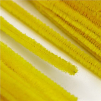 Проволока с ворсом для поделок и декора набор 50 шт., размер 1 шт. 30 × 0,6 см, цвет жёлтый