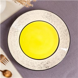 Тарелка керамическая "Персия", плоская, 25 см, жёлтая, 1 сорт, Иран