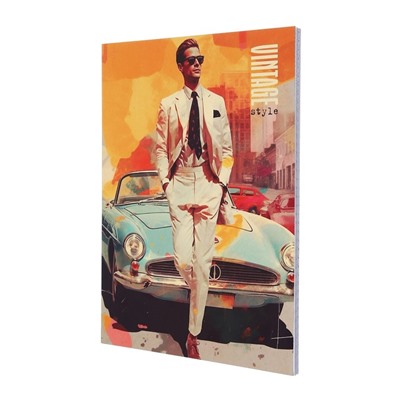 Ежедневник недатированный на склейке А5 80 листов, мягкая обложка "Ретро стиль"