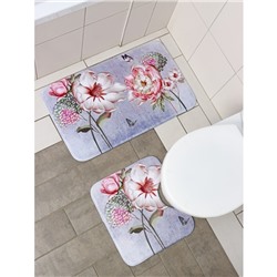 Коврики для ванной и туалета Доляна «Весна», 2 шт: 40×45 см, 45×75 см