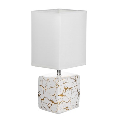 Настольная лампа Флаффи E14 40Вт Белый, Золото  13х11х30,5 см