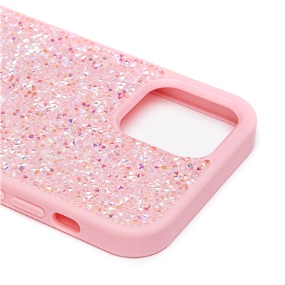 Чехол-накладка - PC071 POSH SHINE для "Apple iPhone 12/12 Pro" россыпь кристаллов (pink) (231580)