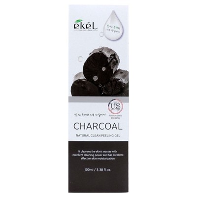 Ekel Пилинг-гель для лица с древесным углём / Natural Peeling Gel Charcoal, 100 мл