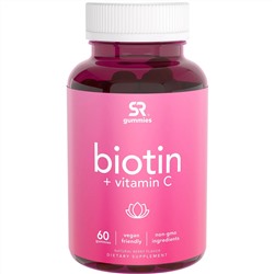Sports Research, Biotin + Vitamin C, Natural Berry,  60 Gummies