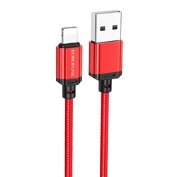 Кабель USB - Apple lightning Borofone BX87  100см 2,4A  (red)