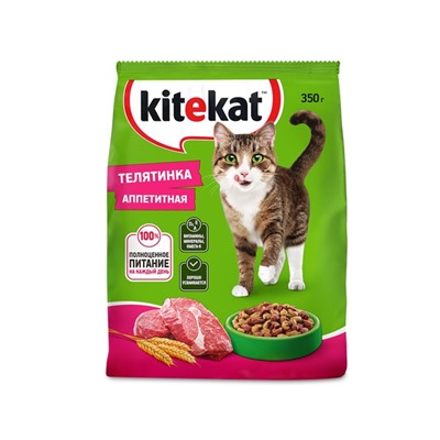 Сухой корм KiteKat "Аппетитная телятинка" для кошек, 350 г