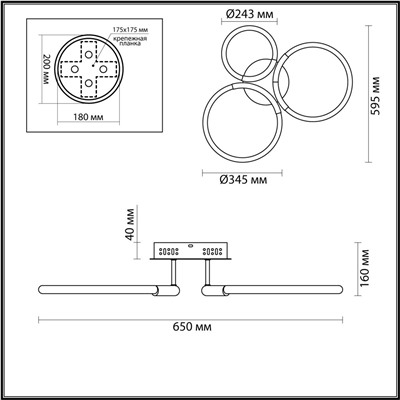 6545/68CL LEDIO LN23 068 золотой, черный Люстра потолочная LED 105W 3000-6000K 6031Лм 220V LARA