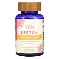 Mommy's Bliss, Prenatal Omega + DHA, Natural Lemon & Orange , 60 Gummies