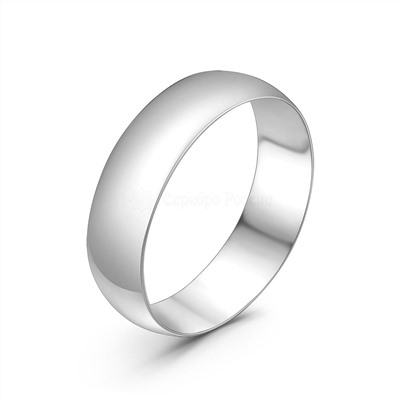 Кольцо обручальное из серебра родированное 925 пробы 1-021шр