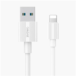 Кабель USB - Apple lightning Celebrat CB-09I (повр. уп)  100см 1,5A  (white)