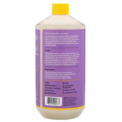 Everyday Shea, Bubble Bath, Lavender, 32 fl oz (950 ml)