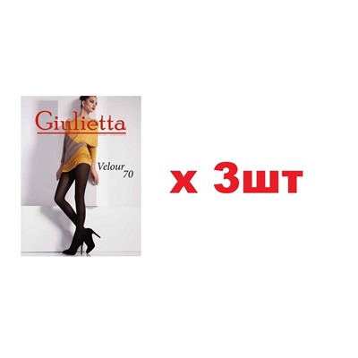Giulietta Колготки женские Velour 70 den размер 3 черные 3шт