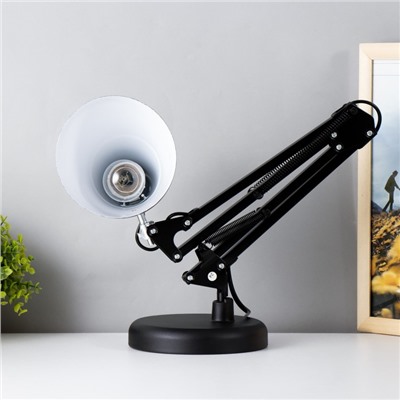 Настольная лампа Стиль 1x60W E27 черная к-1,8м основание+струбцина