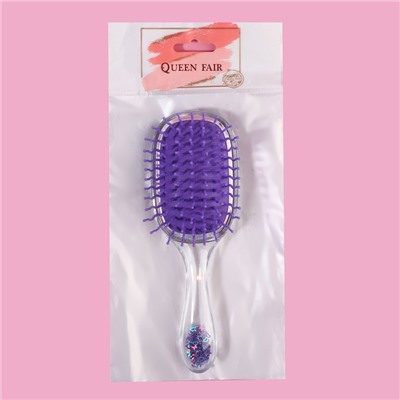 Расчёска массажная, широкая, 6 × 18 см, цвет фиолетовый