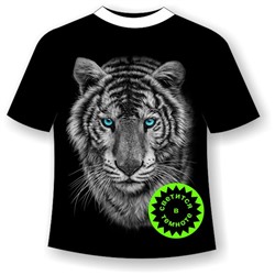 Детская футболка Тигр черно-белый 1087
