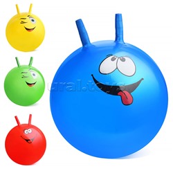 Мяч "Забавные мордочки" с рожками 45см (цвет в ассортименте)