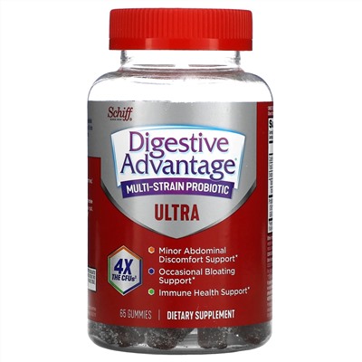 Schiff, Digestive Advantage, Multi-Strain Probiotic, Ultra, 65 Gummies