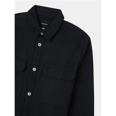 Однотонная куртка-рубашка Черный