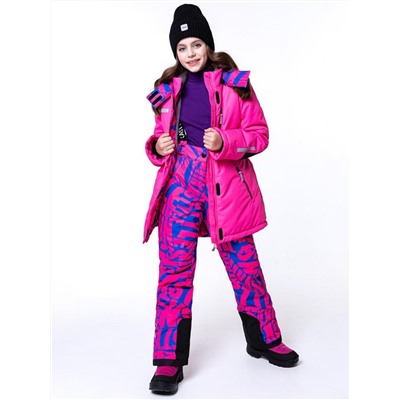 Комплект зимний для девочки NIKASTYLE 7з2023 розовый неон ультрамарин