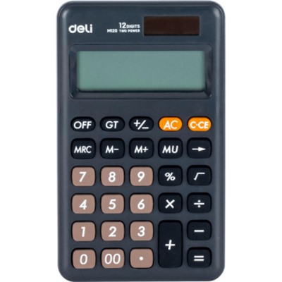 Калькулятор 12 разрядов EM120BLACK 178х110х26,5 мм черный, карманный (1740393) Deli