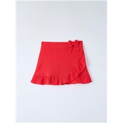 Однотонная юбка с запахом Красный