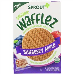 Sprout Organic, Вафли Wafflez, голубика и яблоко, 5 упаковок, 18 г