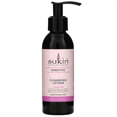 Sukin, Cleansing Lotion, Sensitive, 4.23 fl oz (125 ml)