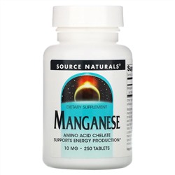 Source Naturals, Марганец, 10 мг, 250 таблеток