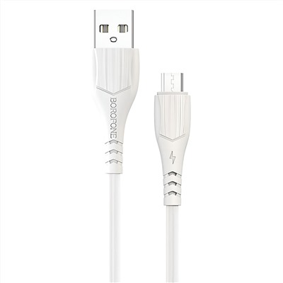 Кабель USB - micro USB Borofone BX37 Wieldy (повр. уп)  100см 2,4A  (white)