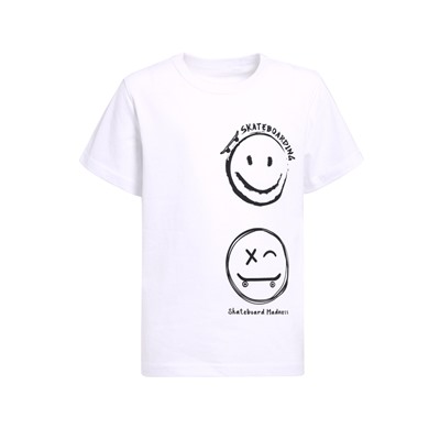 футболка 1ПДФК4332001; белый / Скейтборд