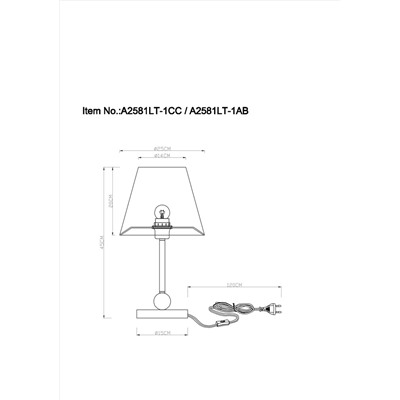 Кабинетная настольная лампа Arte Lamp ELBA A2581LT-1CC