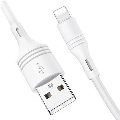 Кабель USB - Apple lightning Borofone BX43 CoolJoy (повр. уп)  100см 2,4A  (white)