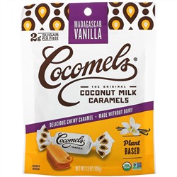 Cocomels, карамель на кокосовом молоке, мадагаскарская ваниль, 100 г (3,5 унции)