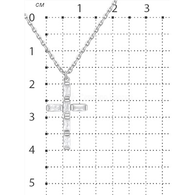 Колье крест из серебра с фианитами родированное 441-10-409р