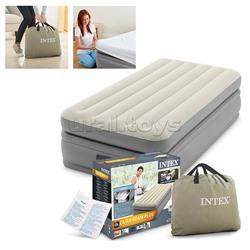Кровать надувная Prime Comfort Elevated, 99 х 191 х 51 см, встроенный насос 220V, 64162NP INTEX