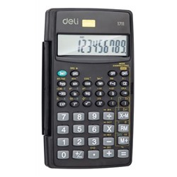 Калькулятор научный 8+2 разряда E1711 125х77х16 мм черный (492335) Deli