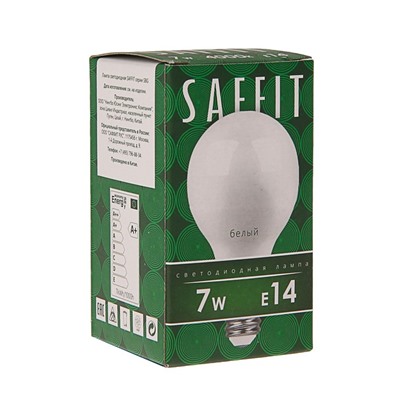 Лампа светодиодная SAFFIT, G45, 7 Вт, E14, 4000 К, 560 Лм, 220°, 80 х 45