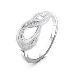 Кольцо из серебра с бриллиантом родированное 925 пробы 01-01525-07-101-01-07