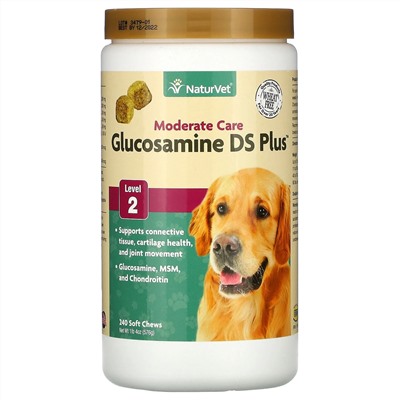 NaturVet, Glucosamine DS Plus, Level 2, 240 Soft Chews, 20 oz (576 g)