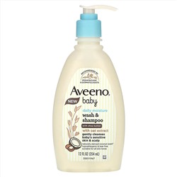 Aveeno, Увлажняющий шампунь и ежедневное увлажняющее средство для детей с маслом ши, кокос, 354 мл (12 жидк. Унций)