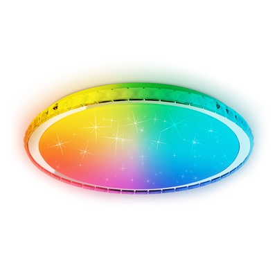 Светодиодный светильник c подсветкой RGB FF501 CH хром 60W 3000-6400K D400*70 (ПДУ ИК)