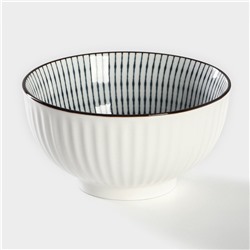 Миска керамическая «Иллюзия», 300 мл, цвет белый и серый
