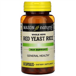 Mason Natural, Whole Herb Red Yeast Rice, 60 Capsules