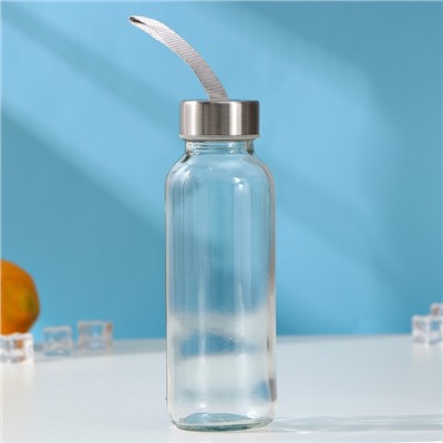 Бутылка для воды стеклянная в чехле «Весёлые зверята», 300 мл, h=17 см, цвета МИКС