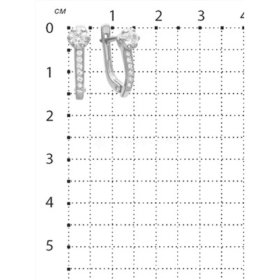 Серьги из серебра с фианитами родированные 925 пробы 20017-200р